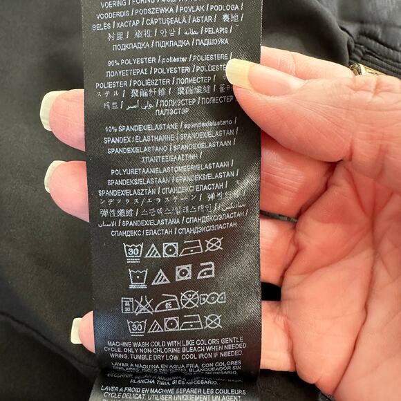 Guess Black Front Snap Bomber Jacket Zip Front & Sleeve Pockets XS - Picture 7 of 10